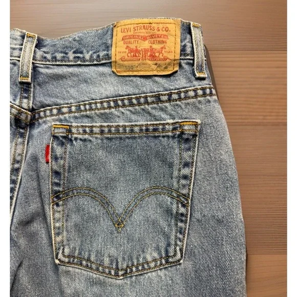 Levi's 505 Jeans Mens 31x34 Blue Cotton Denim Straight Workwear Faded Classic - Picture 8 of 9